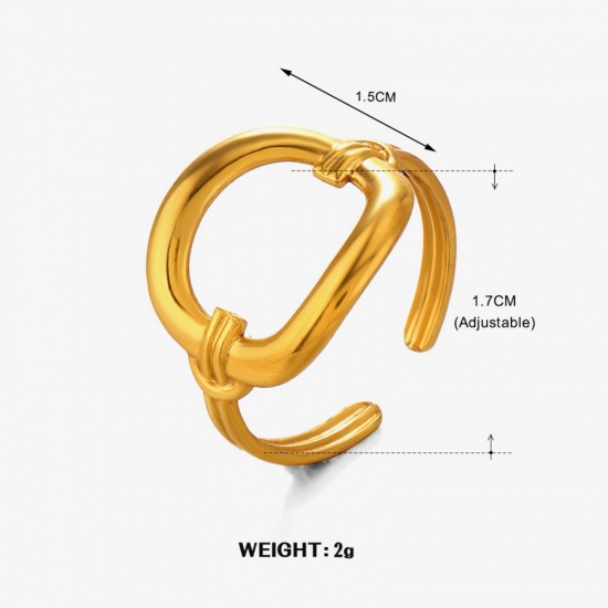 Изображение 1 Piece Vacuum Plating Stylish Exquisite 18K Gold Plated 304 Stainless Steel Open Rings For Women Gift 16.9mm(US Size 6.5)