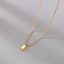 Image de Gold Plated Brick Pendant Charm Necklace, 304 Stainless Steel 40cm(15.7") + 5cm(2"), For Women, Exquisite Stylish Gift, Eco-friendly, 1 Piece