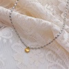 Изображение Gold Plated & Silver Tone Heart Pendant Charm Necklace, 304 Stainless Steel 40cm(15.7") + 5cm(2"), For Women, Valentine's Day Stylish Gift, Eco-friendly, 1 Piece