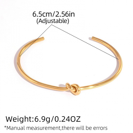 Изображение 1 Piece Vacuum Plating Stylish Exquisite 18K Gold Plated 304 Stainless Steel Bangles Bracelets For Women Gift 6.5cm Dia.