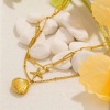 Picture of Wholesale Shell Star Fish Multilayer Pendant Charm Necklace, 18K Gold Plated 304 Stainless Steel Women's Vacuum Plating Ocean Jewelry Stylish Gift Jewelry For Retailer, 40cm(15.7") + 5cm(2") long, 1 Piece
