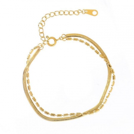 1 Piece Vacuum Plating Stylish Exquisite 18K Gold Plated 304 Stainless Steel Bracelets For Women Gift 16cm(6.3") long