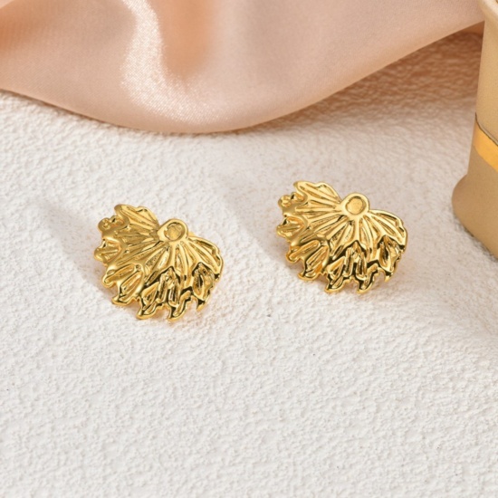 Изображение 1 Pair Eco-friendly Stylish Exquisite 18K Gold Plated 304 Stainless Steel Ear Post Stud Earrings For Women Gift