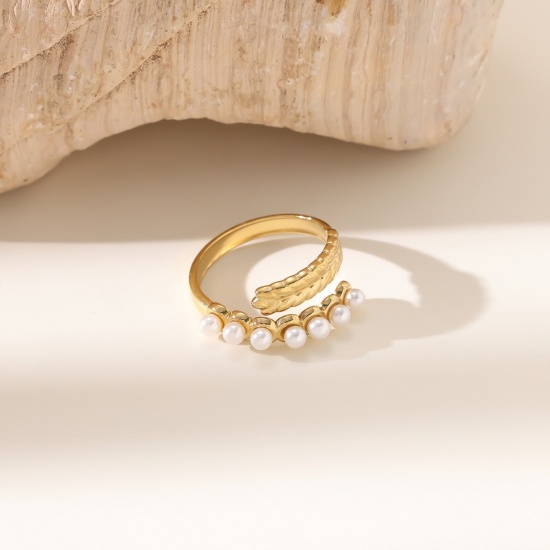 Изображение 1 Piece Eco-friendly Dainty Stylish 18K Gold Plated 304 Stainless Steel Open Adjustable Rings For Women Gift