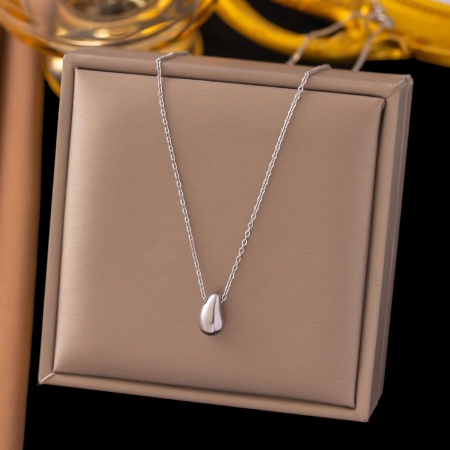Imagen de Gota Collar con Colgante Al Por Mayor, Tono de Plata 304 Acero Inoxidable Mujeres Respetuoso del Medio Ambiente Exquisito Elegante Regalo Joyería Para Minorista, 40cm + 5cm longitud, 1 Unidad