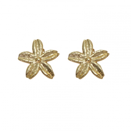 Imagen de Al Por Mayor Colección Flora Retro Pendientes de Poste de Oreja, Flor Chapado en Oro de 18K 304 Acero Inoxidable, Mujeres Recubrimiento al Vacío PVD Ecológico Regalo Suministro de Joyería 24.5mm x 24mm, 1 Par