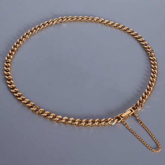 Picture of Wholesale Curb Link Chain Bracelets, 18K Gold Plated 304 Stainless Steel, Women's Eco-friendly PVD Vacuum Plating Stylish Ins Style Gift Jewelry Supply 16cm(6.3") long, 1 Piece