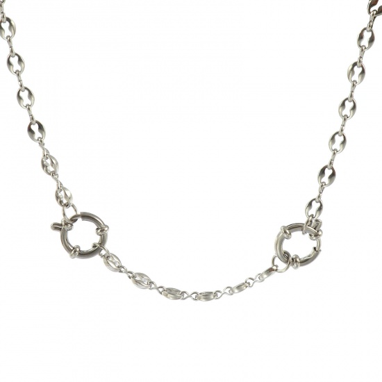 Picture of Wholesale Handmade Link Chain Charm Holder Necklace, Silver Tone 304 Stainless Steel, Unisex Eco-friendly Exquisite Simple & Casual Gift Jewelry For Retailer, 61cm(24") long, Chain Size: 4.5mm, 1 Piece