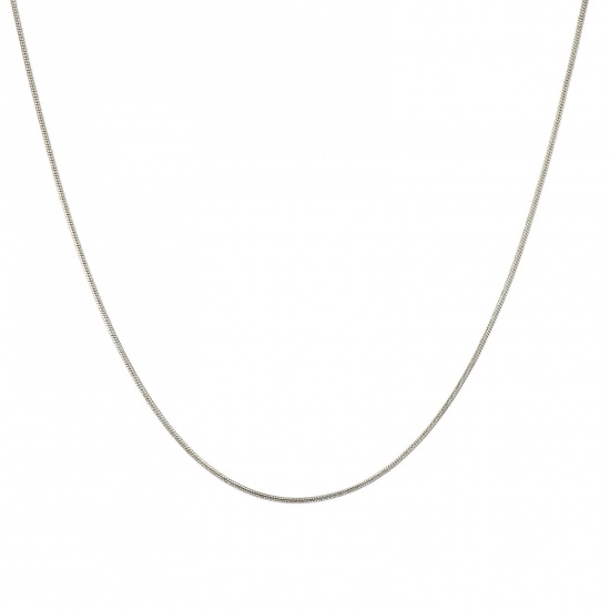 Picture of Wholesale Snake Chain Necklace, Silver Tone 304 Stainless Steel, Women's Eco-friendly Exquisite Minimalist Gift Jewelry For Retailer, 45cm(17.7") + 5cm(2") long, Chain Size: 0.9mm, 1 Piece