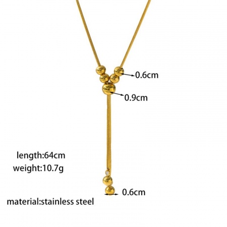 Picture of Wholesale Tassel Adjustable Slider/ Slide Sweater Necklace Long, Silver Tone 304 Stainless Steel Women's Eco-friendly Exquisite Stylish Gift Jewelry For Retailer, 64cm(25.2") long, 1 Piece