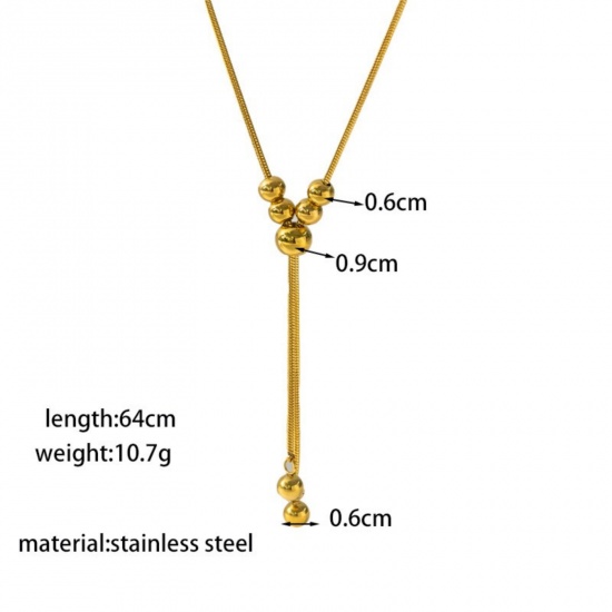 Picture of Wholesale Tassel Adjustable Slider/ Slide Sweater Necklace Long, Silver Tone 304 Stainless Steel Women's Eco-friendly Exquisite Stylish Gift Jewelry For Retailer, 64cm(25.2") long, 1 Piece