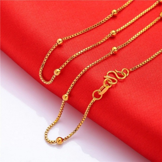 Immagine di Collana All'Ingrosso, Catena a Casella Placcato Oro 24K 304 Acciaio Inossidabile, Donne Placcatura Sottovuoto PVD Ecologica Hip-Hop Minimalista Regalo Gioielli Per Rivenditore, 45cm Lunghezza, 1 Pz