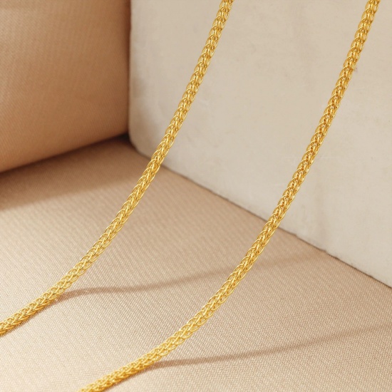 Immagine di Collana All'Ingrosso, Catena di licopodio Placcato Oro 24K 304 Acciaio Inossidabile, Donne Placcatura Sottovuoto PVD Ecologica Hip-Hop Minimalista Regalo Gioielli Per Rivenditore, 45cm Lunghezza, 1 Pz