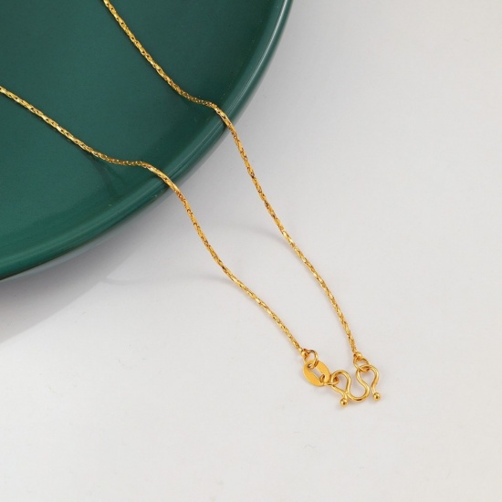 Immagine di Collana All'Ingrosso, Catena Criminale Placcato Oro 24K 304 Acciaio Inossidabile, Donne Placcatura Sottovuoto PVD Ecologica Hip-Hop Minimalista Regalo Gioielli Per Rivenditore, 45cm Lunghezza, 1 Pz