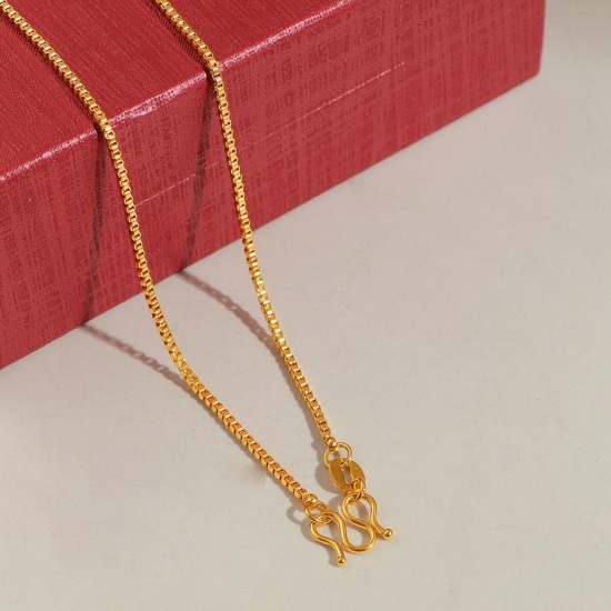 Immagine di Collana All'Ingrosso, Catena a Casella Placcato Oro 24K 304 Acciaio Inossidabile, Donne Placcatura Sottovuoto PVD Ecologica Hip-Hop Minimalista Regalo Gioielli Per Rivenditore, 45cm Lunghezza, 1 Pz