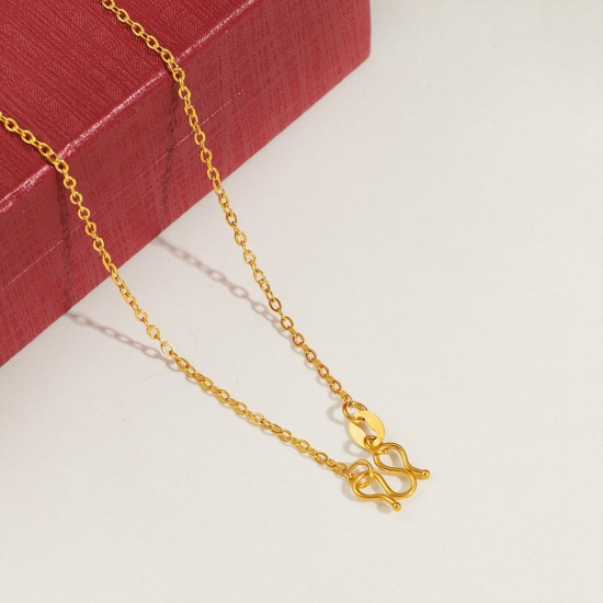 Immagine di Collana All'Ingrosso, Catena a Cavo Placcato Oro 24K 304 Acciaio Inossidabile, Donne Placcatura Sottovuoto PVD Ecologica Hip-Hop Minimalista Regalo Gioielli Per Rivenditore, 45cm Lunghezza, 1 Pz