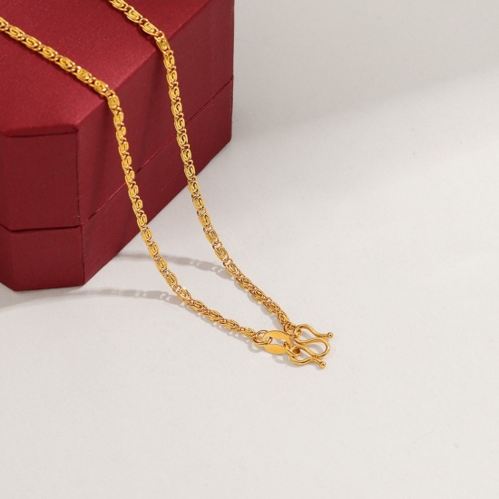 Immagine di Collana All'Ingrosso, Catena a Spirale Placcato Oro 24K 304 Acciaio Inossidabile, Donne Placcatura Sottovuoto PVD Ecologica Hip-Hop Minimalista Regalo Gioielli Per Rivenditore, 45cm Lunghezza, 1 Pz