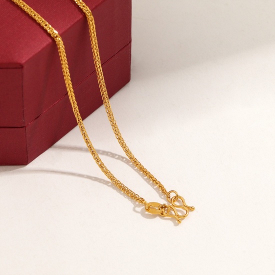 Immagine di Collana All'Ingrosso, Chopin Catena Placcato Oro 24K 304 Acciaio Inossidabile, Donne Placcatura Sottovuoto PVD Ecologica Hip-Hop Minimalista Regalo Gioielli Per Rivenditore, 45cm Lunghezza, 1 Pz