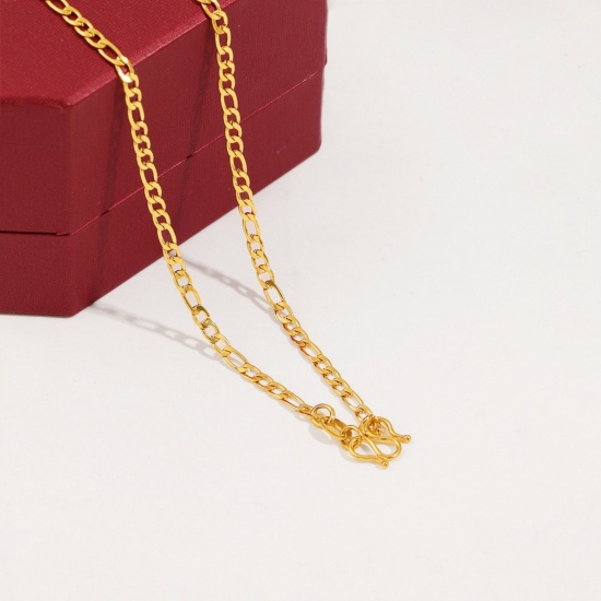 Immagine di Collana All'Ingrosso, 3:1 Catena Placcato Oro 24K 304 Acciaio Inossidabile, Donne Placcatura Sottovuoto PVD Ecologica Hip-Hop Minimalista Regalo Gioielli Per Rivenditore, 45cm Lunghezza, 1 Pz