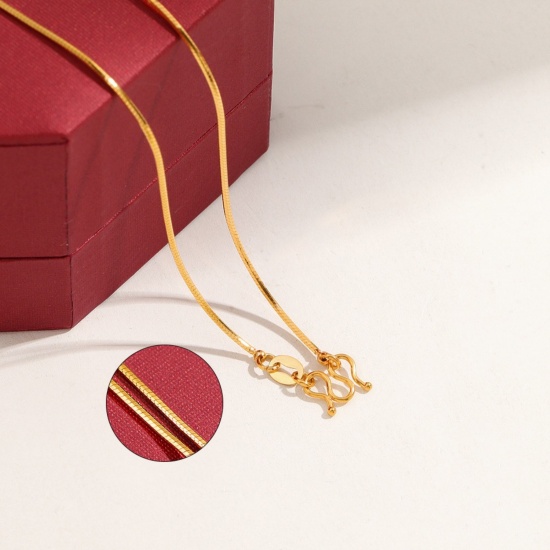Immagine di Collana All'Ingrosso, Catena di Serpente Placcato Oro 24K 304 Acciaio Inossidabile, Donne Placcatura Sottovuoto PVD Ecologica Hip-Hop Minimalista Regalo Gioielli Per Rivenditore, 45cm Lunghezza, 1 Pz