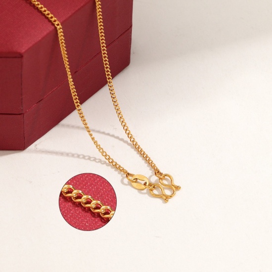 Immagine di Collana All'Ingrosso, Catena del Barbazzale Placcato Oro 24K 304 Acciaio Inossidabile, Donne Placcatura Sottovuoto PVD Ecologica Hip-Hop Minimalista Regalo Gioielli Per Rivenditore, 45cm Lunghezza, 1 Pz