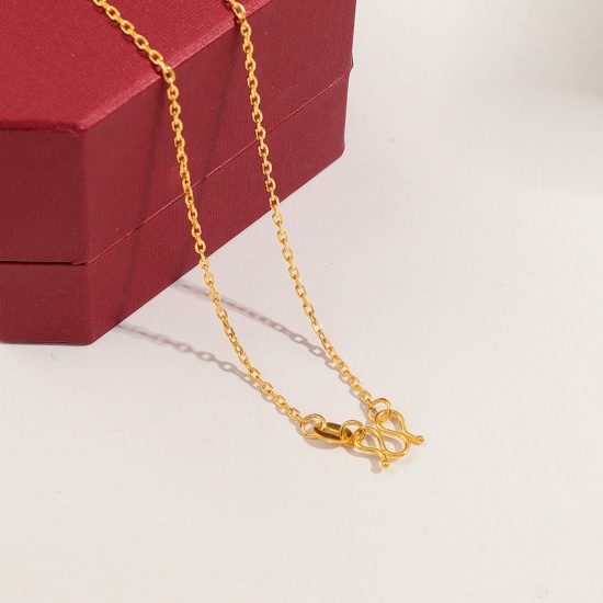 Immagine di Collana All'Ingrosso, Catena a Cavo Placcato Oro 24K 304 Acciaio Inossidabile, Donne Placcatura Sottovuoto PVD Ecologica Hip-Hop Minimalista Regalo Gioielli Per Rivenditore, 45cm Lunghezza, 1 Pz