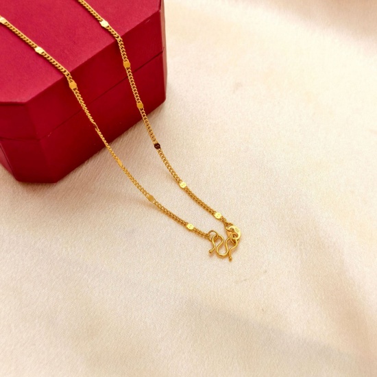 Immagine di Collana All'Ingrosso, Catena del Barbazzale Placcato Oro 24K 304 Acciaio Inossidabile, Donne Placcatura Sottovuoto PVD Ecologica Hip-Hop Minimalista Regalo Gioielli Per Rivenditore, 45cm Lunghezza, 1 Pz