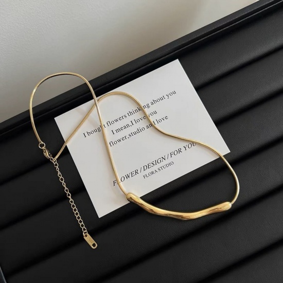 Picture of Wholesale Pendant Charm Necklace, 18K Gold Plated 304 Stainless Steel Women's Eco-friendly Hip-Hop Retro Gift Jewelry For Retailer, 40cm(15.7") + 5cm(2") long, 1 Piece
