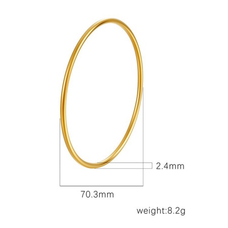 Picture of Wholesale 304 Stainless Steel Bangles Bracelets, 18K Gold Plated Eco-friendly PVD Vacuum Plating, Women's Simple Stylish Gift Jewelry Supply, 1 Piece