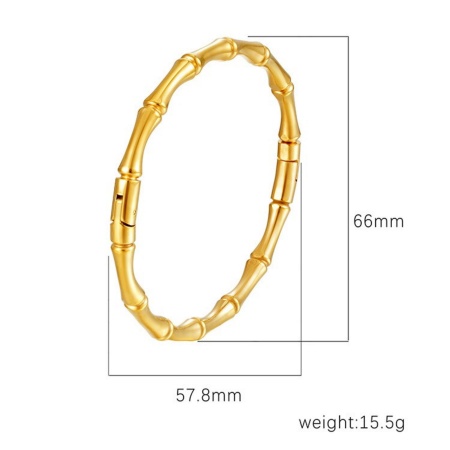 Picture of Wholesale 304 Stainless Steel Bangles Bracelets, 18K Gold Plated Eco-friendly PVD Vacuum Plating, Women's Simple Stylish Gift Jewelry Supply, 1 Piece