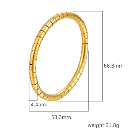 Picture of Wholesale 304 Stainless Steel Bangles Bracelets, 18K Gold Plated Eco-friendly PVD Vacuum Plating, Women's Simple Stylish Gift Jewelry Supply, 1 Piece