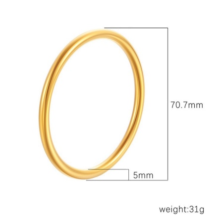 Picture of Wholesale 304 Stainless Steel Bangles Bracelets, 18K Gold Plated Eco-friendly PVD Vacuum Plating, Women's Simple Stylish Gift Jewelry Supply, 1 Piece