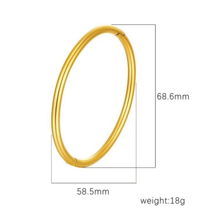 Picture of Wholesale 304 Stainless Steel Bangles Bracelets, 18K Gold Plated Eco-friendly PVD Vacuum Plating, Women's Simple Stylish Gift Jewelry Supply, 1 Piece