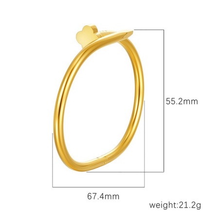 Picture of Wholesale 304 Stainless Steel Bangles Bracelets, 18K Gold Plated Eco-friendly PVD Vacuum Plating, Women's Simple Stylish Gift Jewelry Supply, 1 Piece