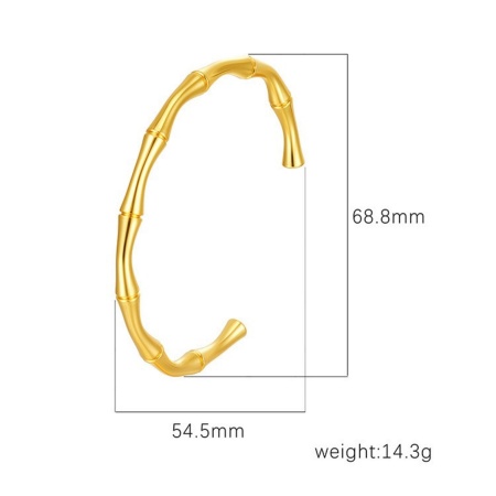 Picture of Wholesale 304 Stainless Steel Open Cuff Bangles Bracelets, 18K Gold Plated Eco-friendly PVD Vacuum Plating, Women's Simple Stylish Gift Jewelry Supply, 1 Piece
