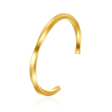 Picture of Wholesale 304 Stainless Steel Open Cuff Bangles Bracelets, 18K Gold Plated Eco-friendly PVD Vacuum Plating, Women's Simple Stylish Gift Jewelry Supply, 1 Piece