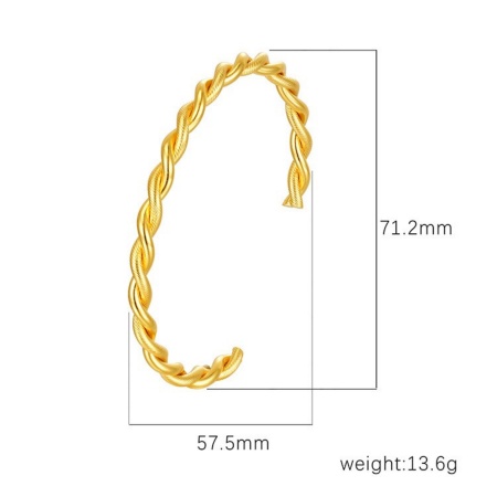 Picture of Wholesale 304 Stainless Steel Open Cuff Bangles Bracelets, 18K Gold Plated Eco-friendly PVD Vacuum Plating, Women's Simple Stylish Gift Jewelry Supply, 1 Piece