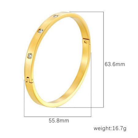 Picture of Wholesale 304 Stainless Steel Bangles Bracelets, 18K Gold Plated Eco-friendly PVD Vacuum Plating, Women's Simple Stylish Gift Jewelry Supply, 1 Piece