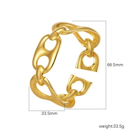 Picture of Wholesale 304 Stainless Steel Open Cuff Bangles Bracelets, 18K Gold Plated Eco-friendly PVD Vacuum Plating, Women's Simple Stylish Gift Jewelry Supply, 1 Piece