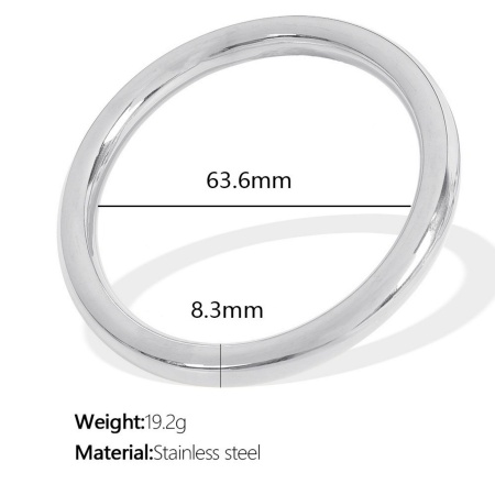 Picture of Wholesale Smooth Blank 304 Stainless Steel Bangles Bracelets, Silver Tone Eco-friendly, Women's Simple Stylish Gift Jewelry Supply, 6.3cm Dia., 1 Piece