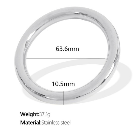 Picture of Wholesale Smooth Blank 304 Stainless Steel Bangles Bracelets, Silver Tone Eco-friendly, Women's Simple Stylish Gift Jewelry Supply, 6.3cm Dia., 1 Piece