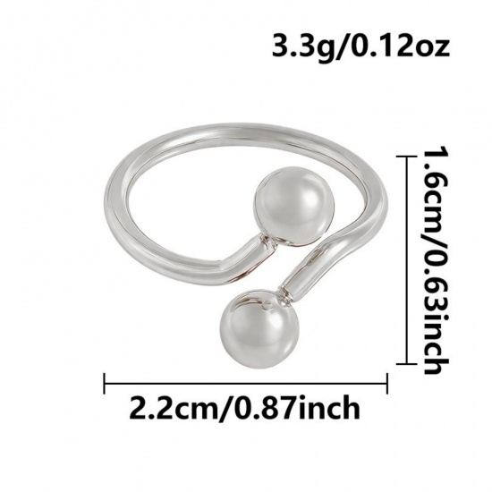 Picture of Wholesale Women's Gift Open Rings, Silver Tone 304 Stainless Steel, Eco-friendly Exquisite Stylish Jewelry Supply, 1 Piece