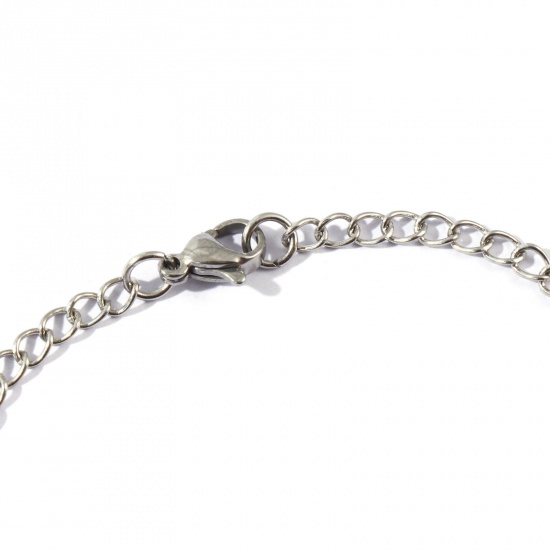 Picture of Wholesale Collar Neck Ring Necklace, Silver Tone 304 Stainless Steel Women's Eco-friendly Simple Minimalist Gift Jewelry For Retailer, 13.5cm Dia., 1 Piece