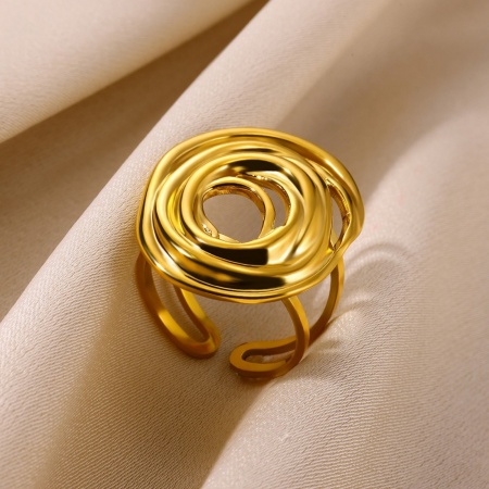 Image de Bagues En Gros Plaqué Or 18K en Laiton, aux Femmes Cadeau à Strass Transparent Ouvert Ajoustable Respectueux de la Nature Exquis À la Mode Fournitures de Bijoux 1 Pièce
