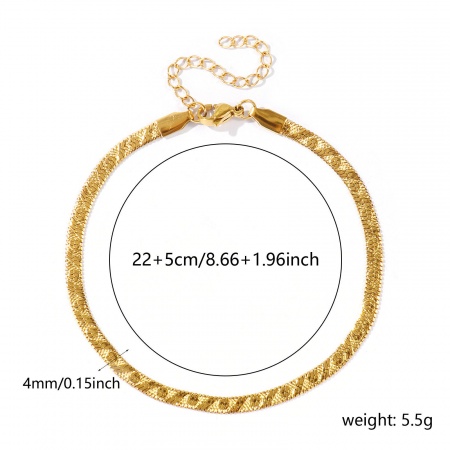 Bild von Großhandel Punkt 304 Edelstahl Flache Schlangenkette Fußketten, 18K Echtgold plattiert Umweltfreundliche PVD Wasserdicht Anlaufgeschützt Hypoallergen, Frauen Lässig Elegant Geschenk Schmuckbedarf, 22cm + 5cm lang, Kettengröße: 4mm, 1 Strang