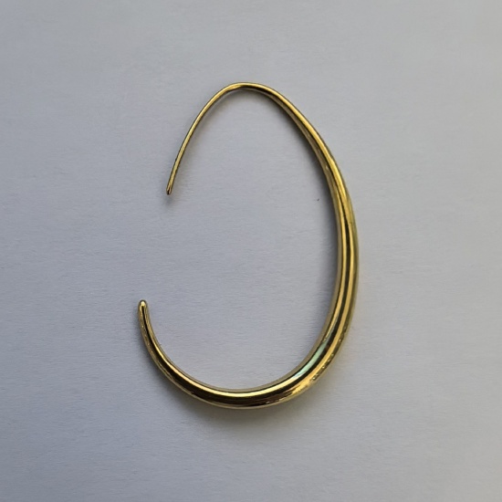 Picture of Wholesale Exquisite Stylish Hoop Earrings, Drop 18K Gold Plated 304 Stainless Steel, Women's Eco-friendly PVD Gift Jewelry Supply, 47mm x 30mm, 2 PCs