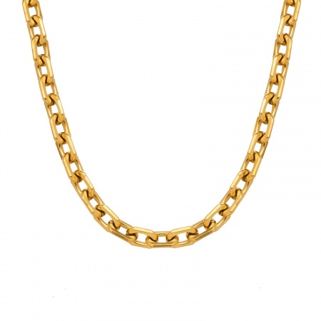 Immagine di Collana All'Ingrosso, Catena a Cavo Placcato Oro 18K 304 Acciaio Inossidabile, Donne PVD Ecologica Elegante Minimalista Regalo Gioielli Per Rivenditore, 40cm + 5cm Lunghezza, Dimensione della Catena: 6.5mm, 1 Pz