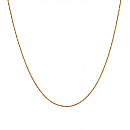 Immagine di Collana All'Ingrosso, Catena di Serpente 18K Vero Oro Placcato 304 Acciaio Inossidabile, Unisex PVD Ecologica Impermeabile Anti-Ossidante Ipoallergenico Minimalista Regalo Gioielli Per Rivenditore, 45cm + 5cm Lunghezza, Dimensione della Catena: 0.9mm, 1 Serie ( 10 Pz/Serie)