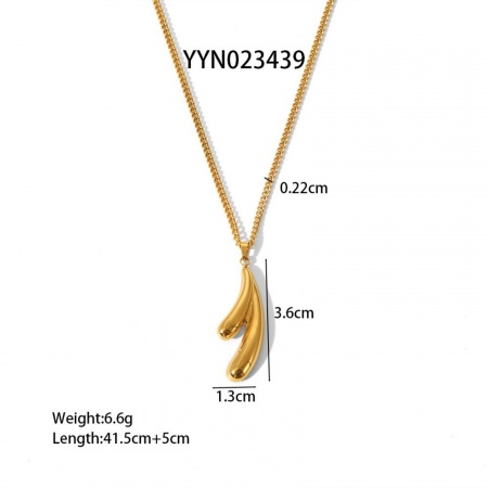 Picture of Wholesale Pendant Charm Necklace, 18K Gold Plated 304 Stainless Steel Women's Eco-friendly PVD Exquisite Stylish Gift Jewelry For Retailer, 41.5cm(16.3") + 5cm(2") long, 1 Piece