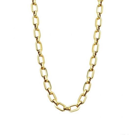 Picture of Wholesale Link Cable Chain Necklace, 18K Gold Plated 304 Stainless Steel, Women's Eco-friendly PVD Simple Stylish Gift Jewelry For Retailer, 50cm(19.7") long, 1 Piece